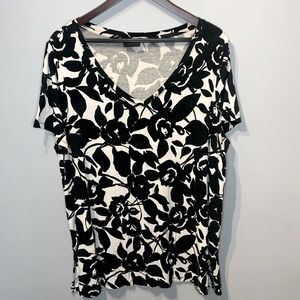 Rachel Zoe Black and White Floral Top